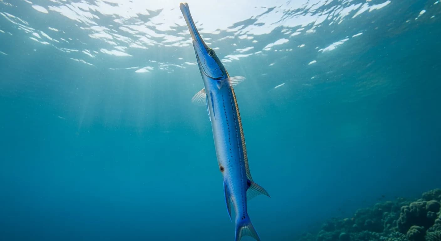 Blauer Trompeterfisch (Aulostomus chinensis)