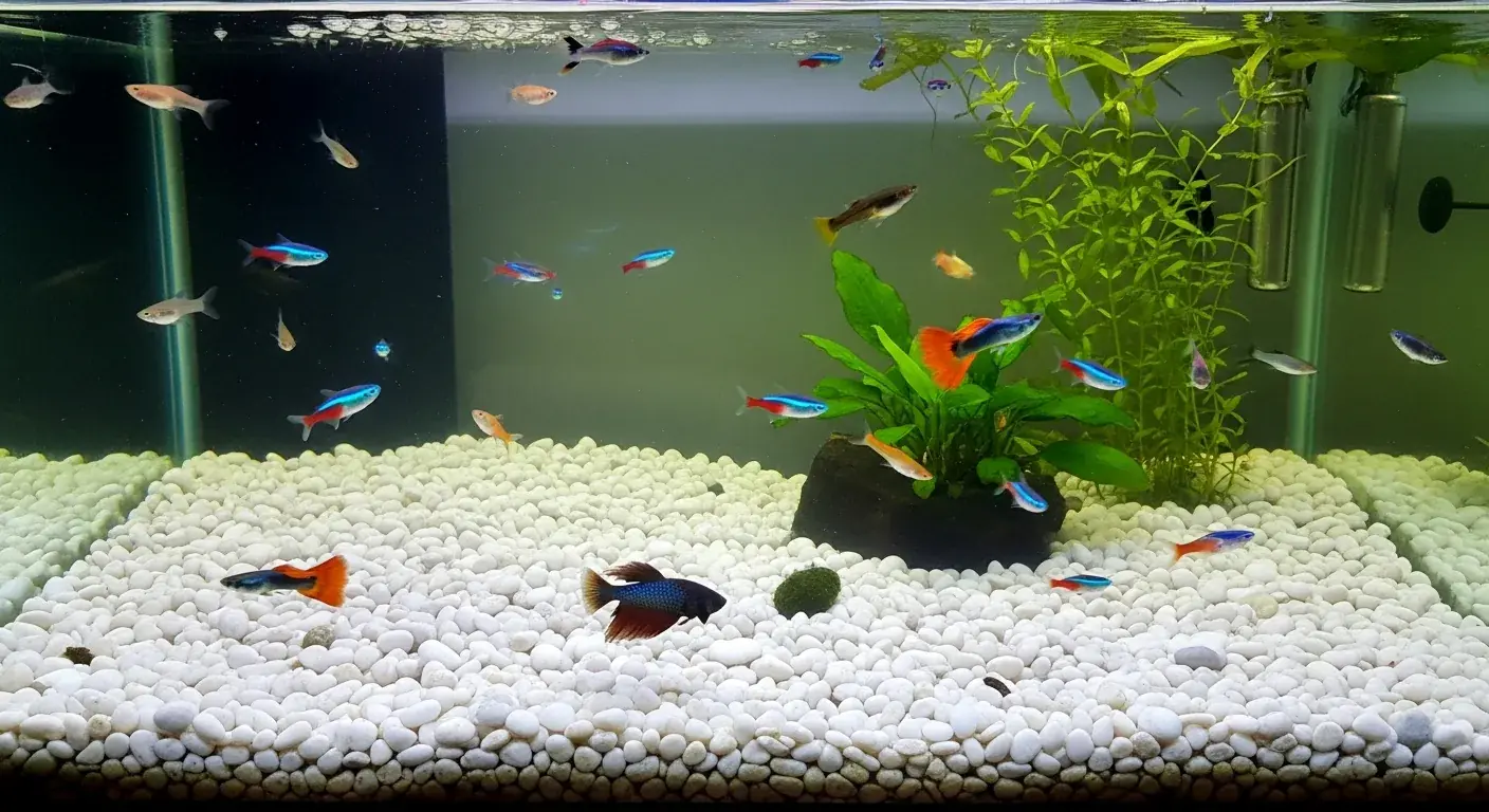 Aquarium Kies Weiß