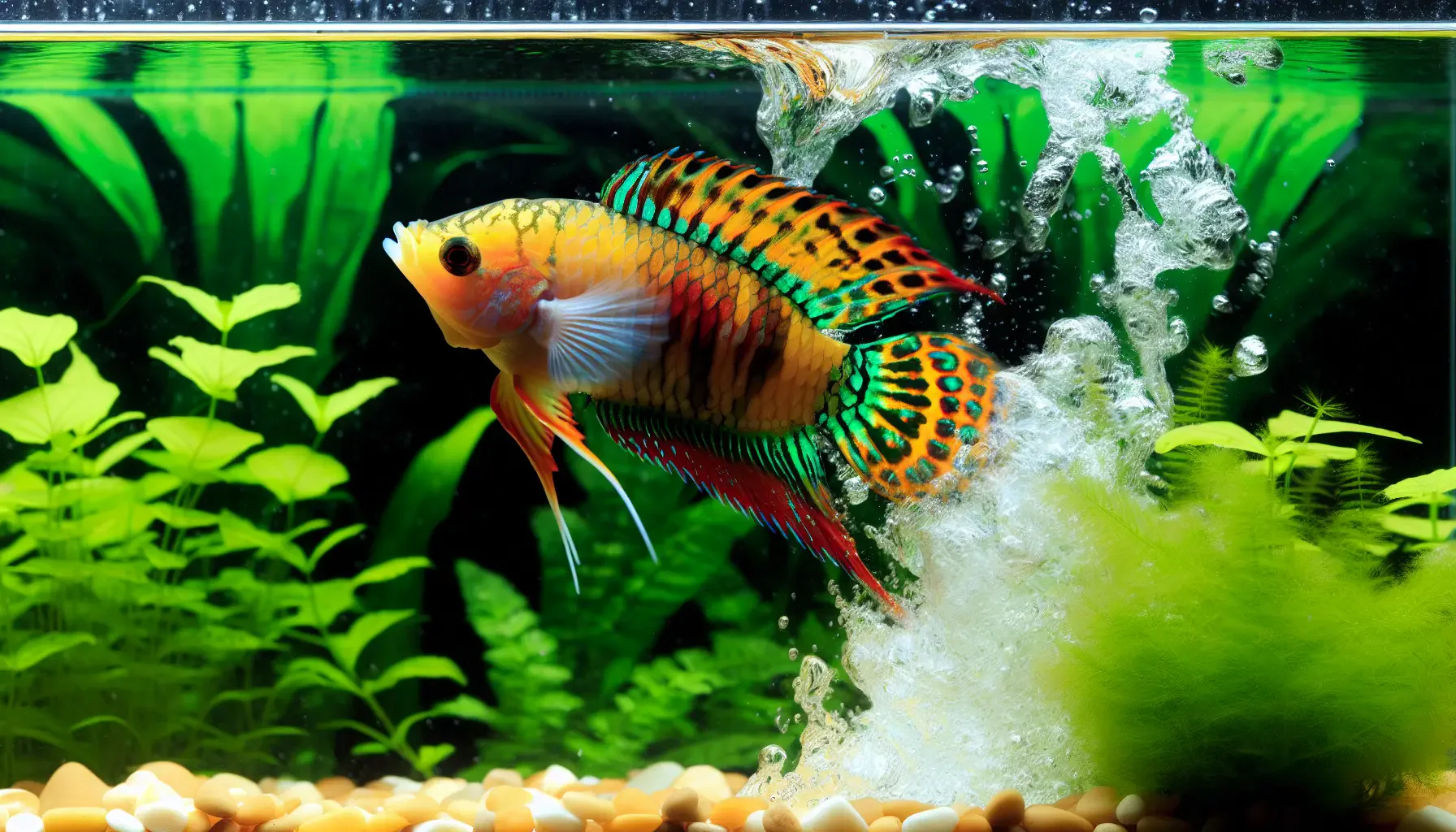 Fische springen aus dem Aquarium