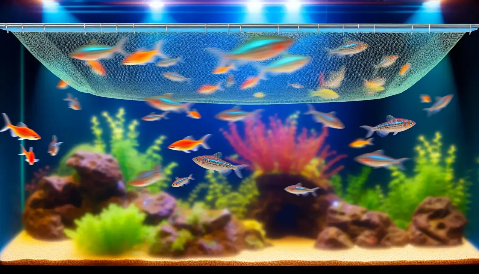 Netzabdeckungen für springfreudige Fische