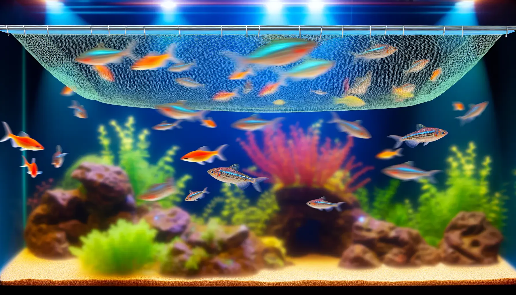 Netzabdeckungen für springfreudige Fische