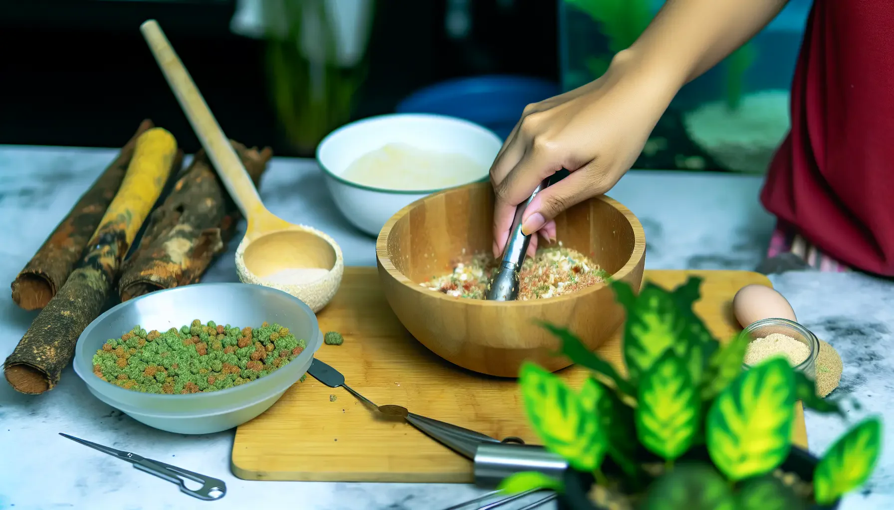 Selbstgemachtes Fischfutter herstellen